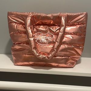 Pink puffy metallic bag
